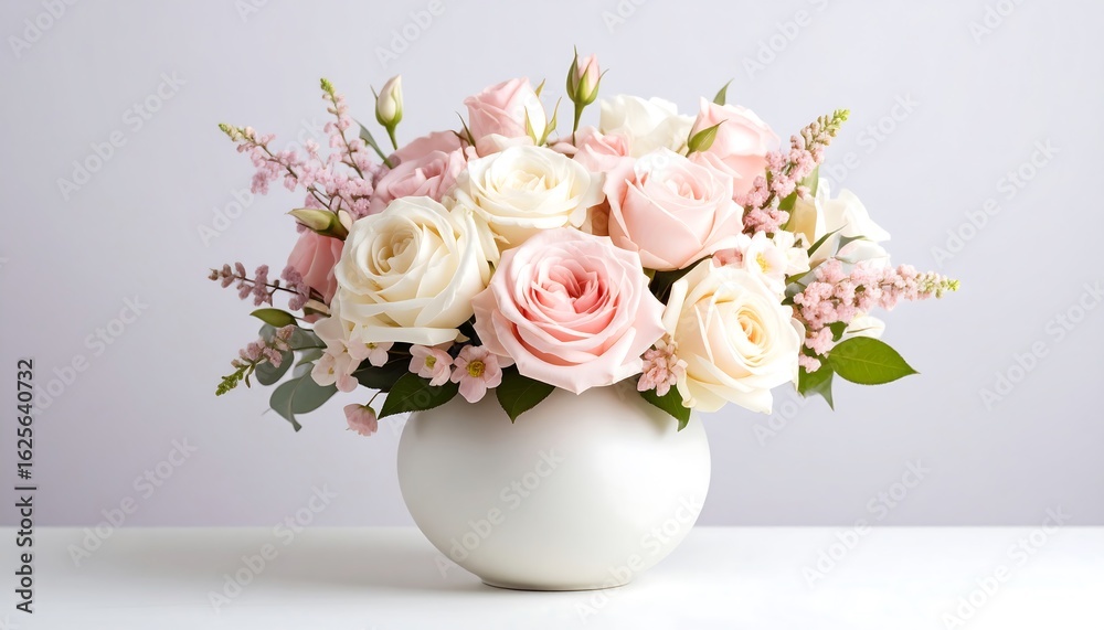 Obraz premium Pastel Roses in White Vase.