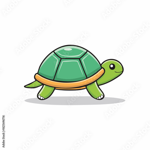 Delightful depiction of a cheerful cartoon turtle with bright, engaging colors