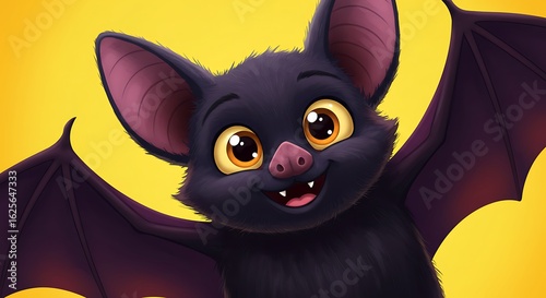 Happy bat with sunset background