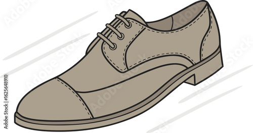 Brown Leather Formal Shoe Vector – Side View Illustration