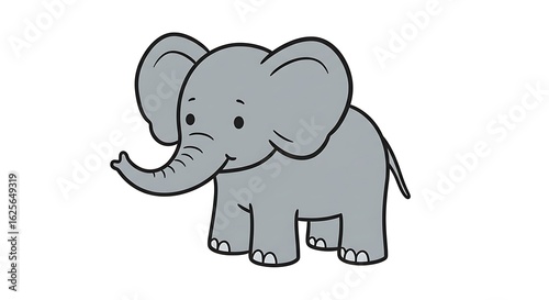 Baby elephant cartoon walking