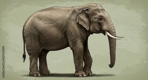 Real elephant near lake background