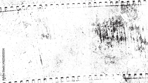Vintage Film Strip Grunge Texture Overlay with Noise and Scratches