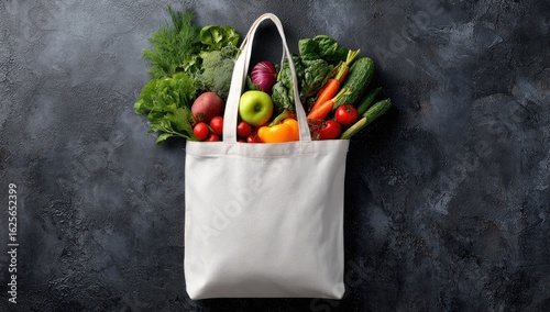 Reusable grocery bag filled with fresh produce (1)