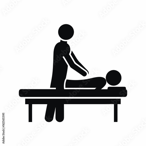 doctor Massaging his patient silhouette vector illustration
