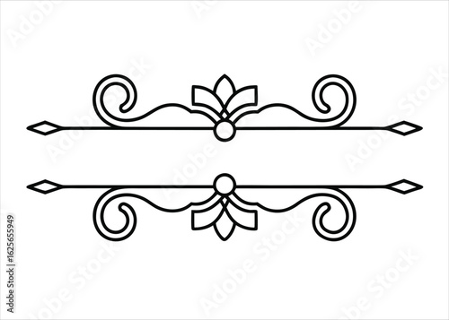 Elegant art deco style decorative line divider and text border design for sophisticated branding and layouts