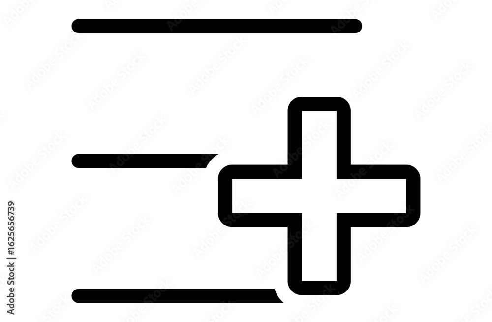 Obraz premium キューに追加のシンプルなベクターアイコン