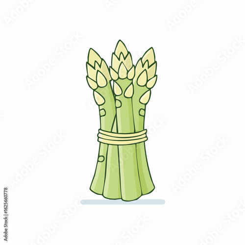 Illustration of Fresh Asparagus Spears Tied Together, Highlighting Healthy Eating and Vibrant Produce