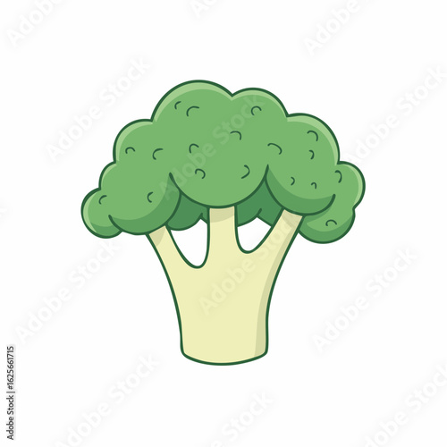 Cartoon Broccoli Illustration on White Background for Healthy Eating Promotion Designs
