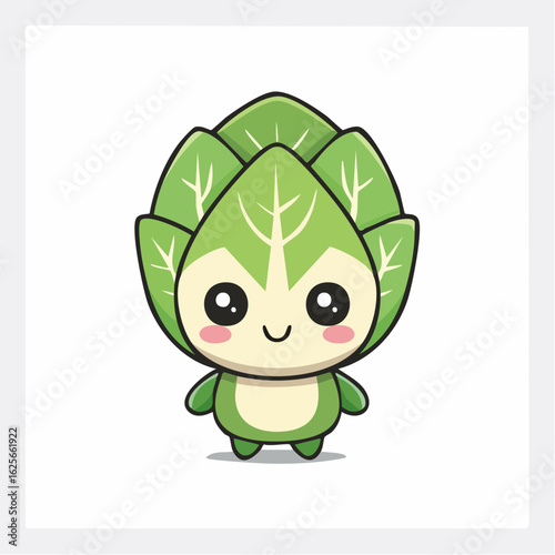 Adorable cartoon brussels sprout character isolated on white background perfect for kids