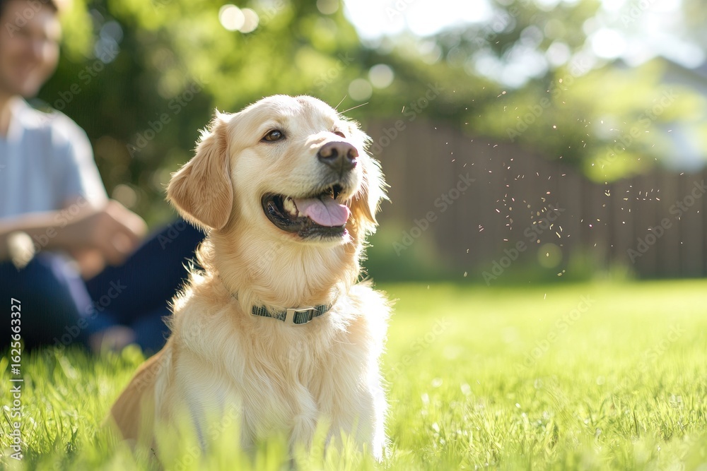 Golden retriever outdoors happy portrait Golden retriever outdoors happy portrait