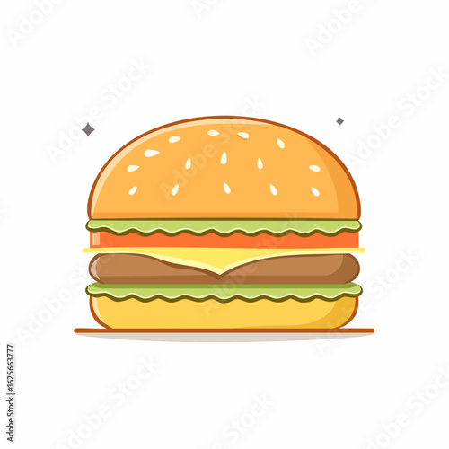 Cartoon Burger Delight: A Whimsical Take on a Classic Fast Food Favorite
