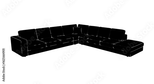 Home furniture shop black sectional sofa with chaise lounge for modern living room furniture and home decor ideas online now vector