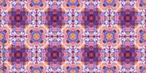 
Colorful Artistic Tile Repeat Pattern. Watercolor Inspired Digital Artwork. Bohemian Chic Floral Mandala Pattern. Abstract Painted Floral Repeat Design
