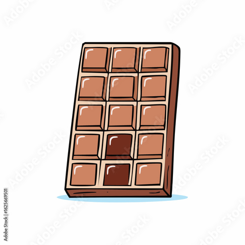 Irresistible allure of a chocolate bar with one piece having a darker shade