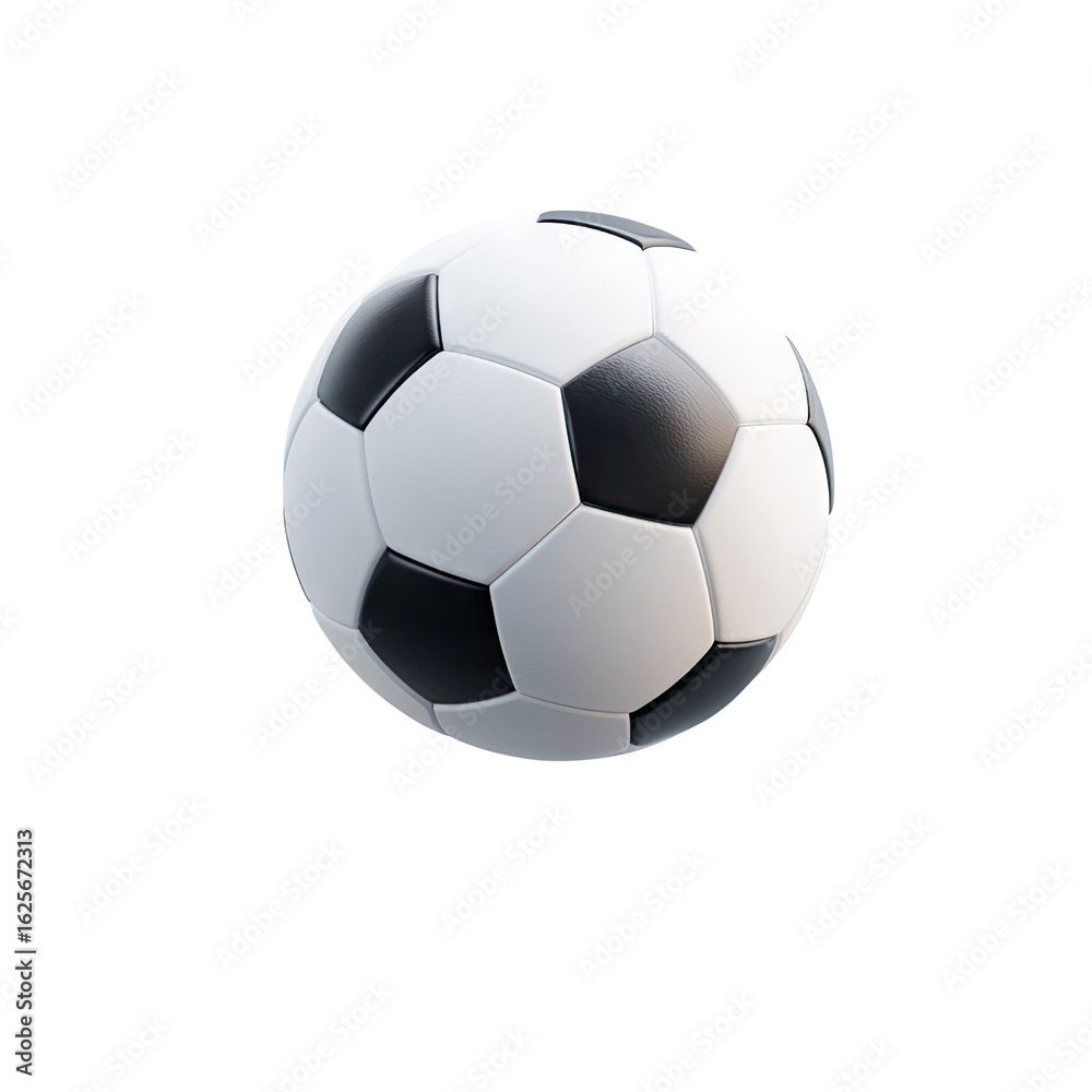 Fototapeta premium Classic Black and White Soccer Ball on Transparent Background for Sports and Recreation Themes