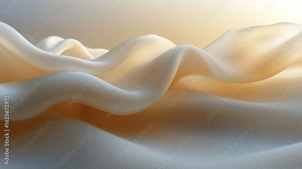 Obraz premium Abstract, flowing fabric, soft, light beige waves