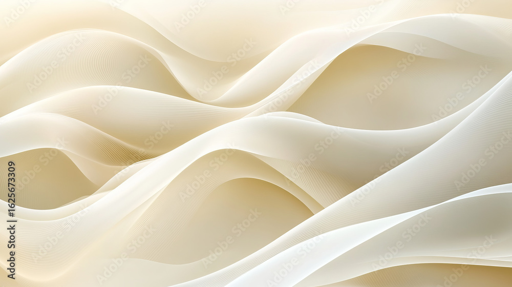 Obraz premium Abstract flowing fabric design in cream and beige tones
