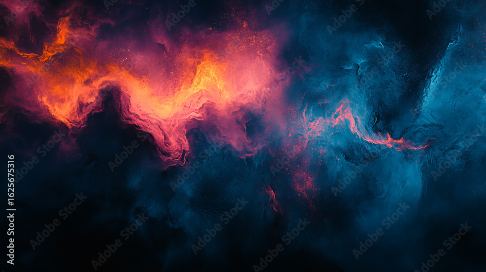 Fototapeta premium Abstract fiery and smoky cloud formations