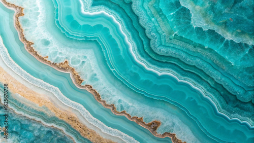 Photos Abstract background of turquoise and white geode mineral with flowing organic li
