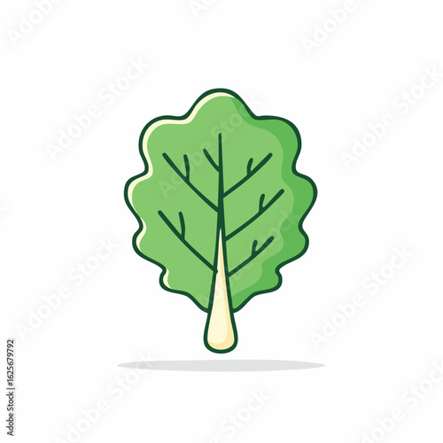 Vibrant green lettuce illustration showcasing simplicity and freshness, inviting healthy eating