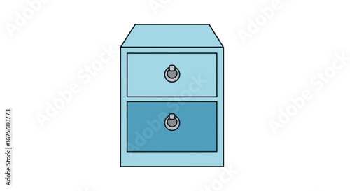 Two-Drawer Filing Cabinet Vector – Office Storage Illustration
