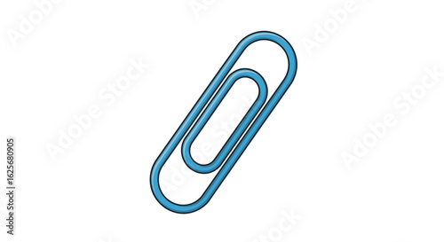 Blue Paperclip Vector Illustration
