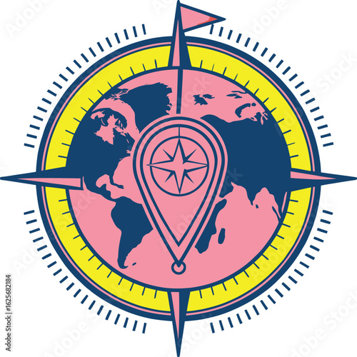 📍🧭 NAVIGATE YOUR WORLD! This AI-crafted icon features a vibrant compass merged with a globe pin, perfect for maps, travel apps & global branding. ✨ DOWNLOAD NOW TO LEAD YOUR WAY! 🌍🚩