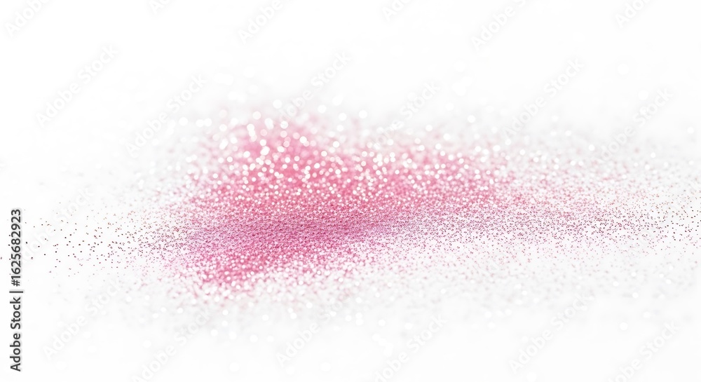 Fototapeta premium Pink glitter sparkle dust abstract background isolated on white background