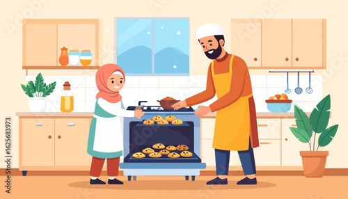 Baking Memories: Muslim Father and Daughter in the Kitchen