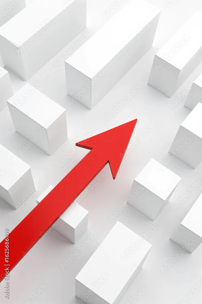 3D illustration Business Concept of a red arrow breaking through abstract business obstacles representing success, momentum, leadership, and strategic breakthrough in corporate growth and performance 3D illustration Business Concept of a red arrow breaking through abstract business obstacles representing success, momentum, leadership, and strategic breakthrough in corporate growth and performance