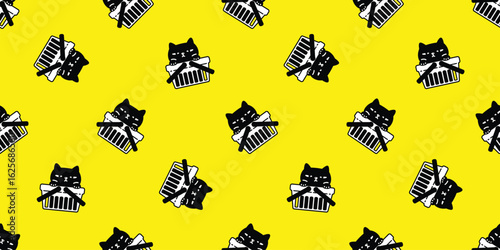 cat seamless pattern kitten shopping basket vector calico doodle cartoon pet animal illustration gift wrapping paper tile background repeat wallpaper scarf isolated yellow