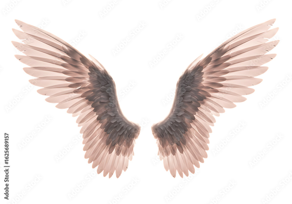 Obraz premium Pair of angel wings isolated on transparent background