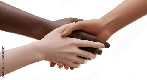 Diverse Hands Clasp Together, Showing Unity,  with Transparent Background