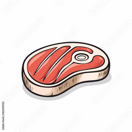 Delicious Cartoon Steak Cutlet Illustration for Foodies and Cooking Enthusiasts