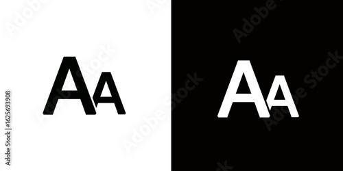 Font size black and white icon. Vector illustration.