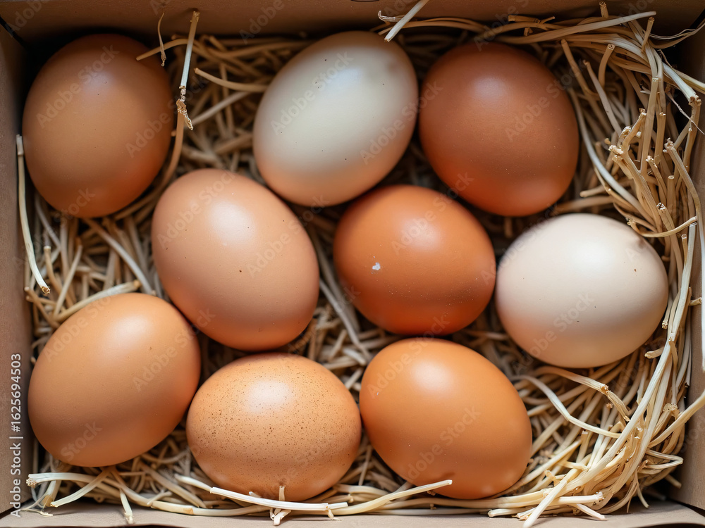photo of eggs on straw photo of eggs on straw