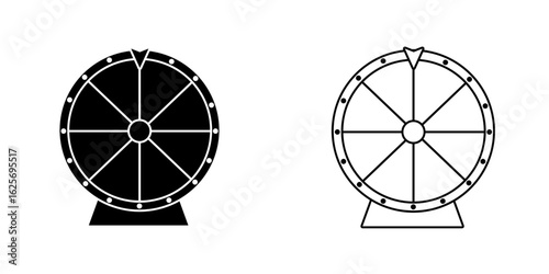 Fortune wheel set icon isolated on white background. Vector Illustration. 