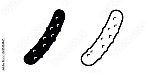 Pickle cucumber set icon isolated on white background. Healthy food.