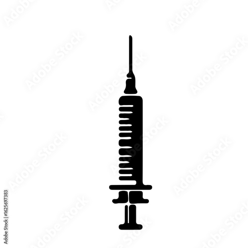 Black and White Syringe Icon Minimal