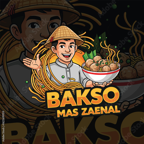 Illustrasi Logo Bakso Mas Zaenal