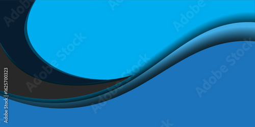 Abstract cartoon wave paper art. Paper carving background. Modern origami design template. Vector illustration. 3D paper layers, ocean waves.