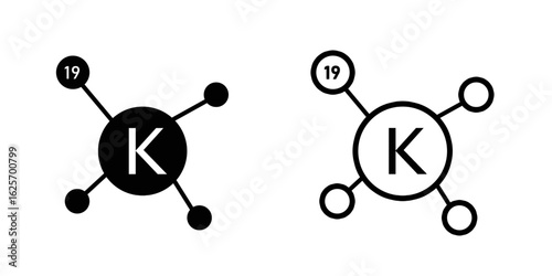 Potassium set icon isolated on white background.