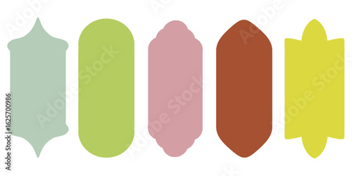 Islamic shape door, window icon. Frames in Arabic Muslim design for Ramadan Kareem .Vector illustration.