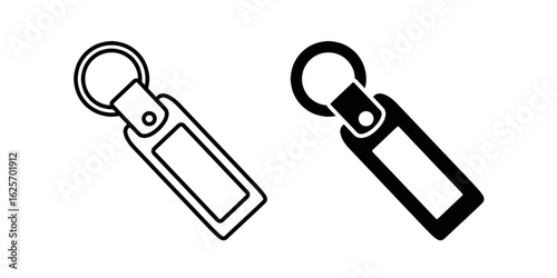 Key chain set icon isolated on white background.