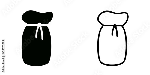 Pouch bag set icon isolated on white background.