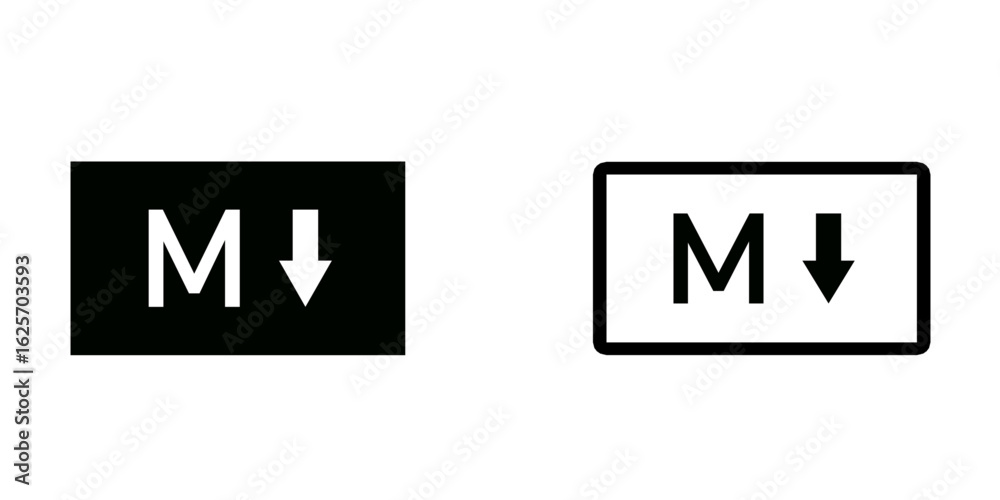 Obraz premium Markdown icon isolated on white background.