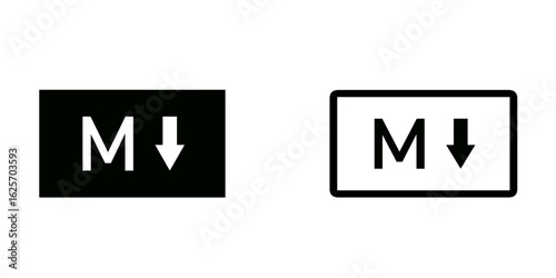 Markdown icon isolated on white background.
