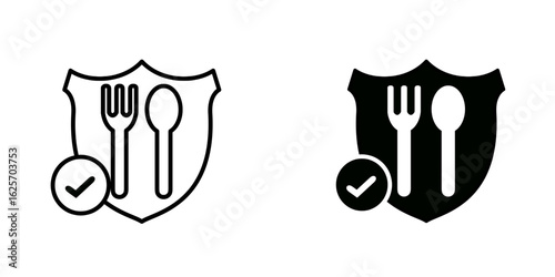 Food safety set icon isolated on white background.