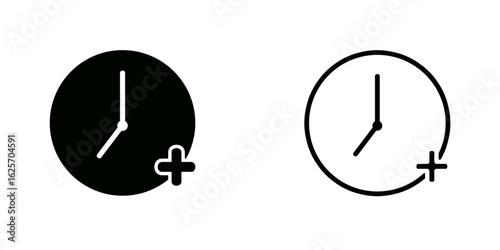 Overtime set icon isolated on white background.